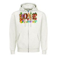 Oatmeal Heather love summer with strawberry Zipper Hoodie - texasbilliewilder