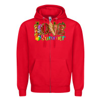 Red love summer with strawberry Zipper Hoodie - texasbilliewilder