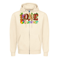 Sandshell love summer with strawberry Zipper Hoodie - texasbilliewilder