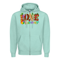 Seafoam love summer with strawberry Zipper Hoodie - texasbilliewilder