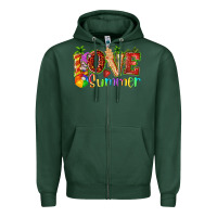 Sports Green love summer with strawberry Zipper Hoodie - texasbilliewilder