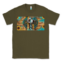 Army Green Wings Cross Faith Classic Tee - RanaPortraitStore