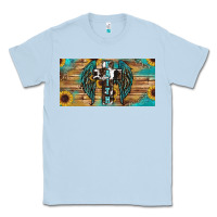 Dusty Blue Wings Cross Faith Classic Tee - RanaPortraitStore