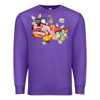Purple easter excavator Premium Sweatshirt - AdoDesignShop