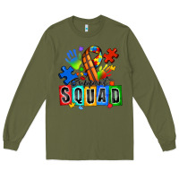 Army Green basketball support squad autism Long Sleeve Tee - Zillion Design Studio