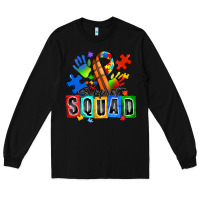 Black basketball support squad autism Long Sleeve Tee - Zillion Design Studio