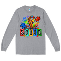 Heather Grey basketball support squad autism Long Sleeve Tee - Zillion Design Studio