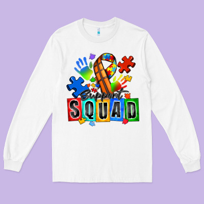 Basketball Support Squad Autism Long Sleeve Tee Designed By Zillion Design Studio