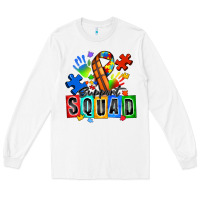 White basketball support squad autism Long Sleeve Tee - Zillion Design Studio