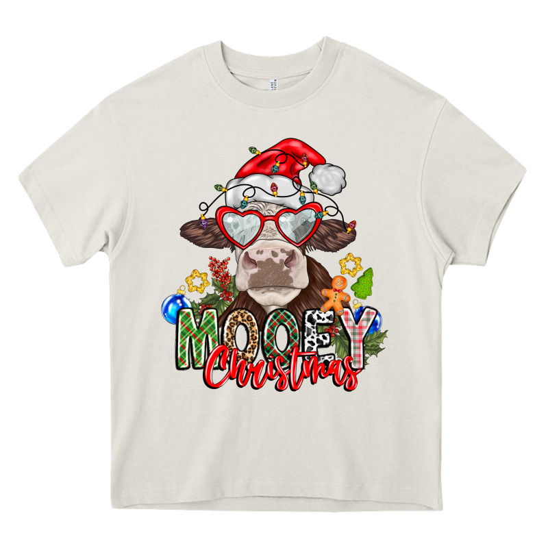 Mooey Christmas Heavy Core Tee by CowhideDigitalArt | Teevron