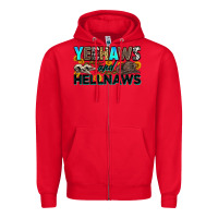 Red yeehaws and hellnaws Zipper Hoodie - Zillion Design Studio