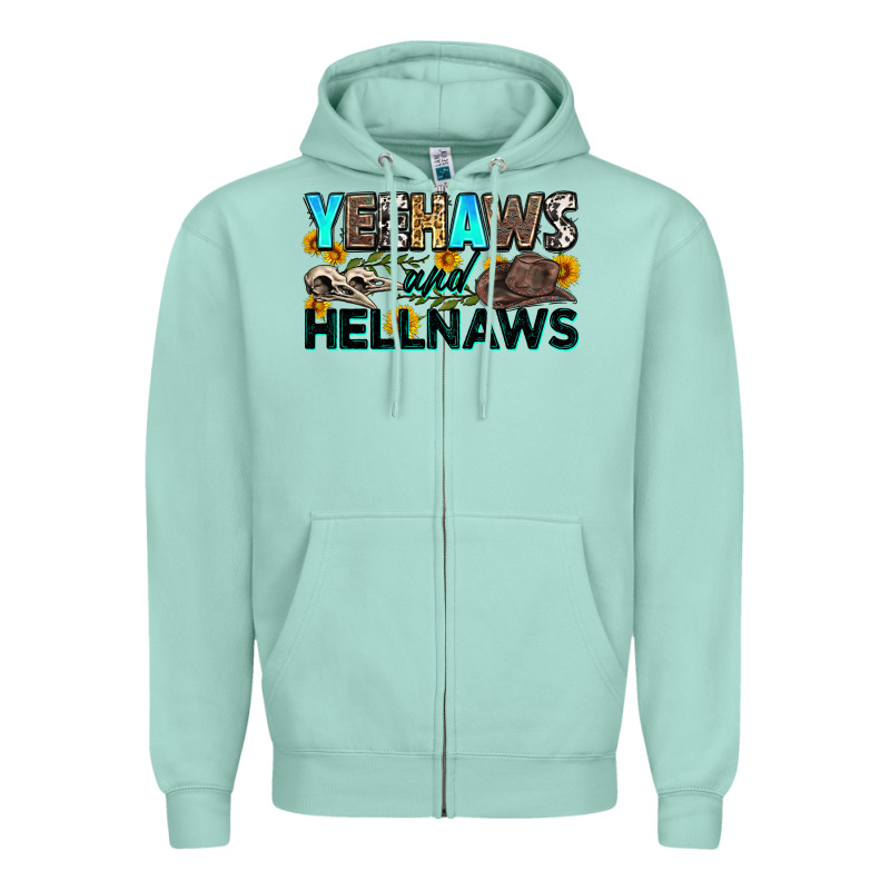 Yeehaws And Hellnaws Zipper Hoodie by Zillion Design Studio | Teevron