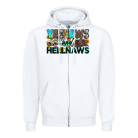 White yeehaws and hellnaws Zipper Hoodie - Zillion Design Studio