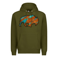 Army Green bison Premium Hoodie - Jasminsmagicworld