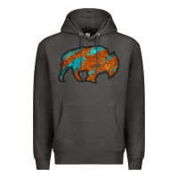 Charcoal Heather bison Premium Hoodie - Jasminsmagicworld