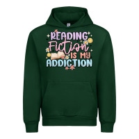 Forest Green reading fiction is my addiction Urban Hoodie - MaliasSmallBusiness