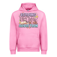 Fuchsia Pink reading fiction is my addiction Urban Hoodie - MaliasSmallBusiness