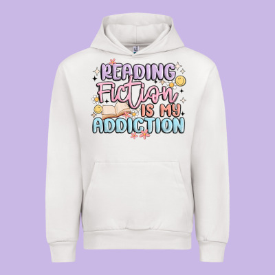 Reading Fiction Is My Addiction Urban Hoodie Designed By Maliassmallbusiness
