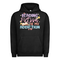 Pigment Black reading fiction is my addiction Urban Hoodie - MaliasSmallBusiness
