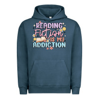 Pigment Midnight Navy reading fiction is my addiction Urban Hoodie - MaliasSmallBusiness