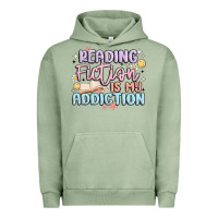 Pigment Oil Green reading fiction is my addiction Urban Hoodie - MaliasSmallBusiness
