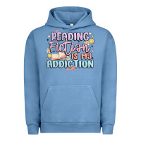 Pigment Pebble Blue reading fiction is my addiction Urban Hoodie - MaliasSmallBusiness