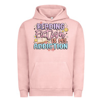 Pigment Salmon reading fiction is my addiction Urban Hoodie - MaliasSmallBusiness