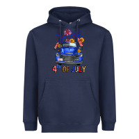 Navy western fourth of july truck Heavyweight Hoodie - FaDigitalArtStudio