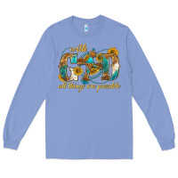 Colony Blue with god all things are possible with cross Long Sleeve Tee - texasbilliewilder