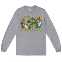 Heather Grey with god all things are possible with cross Long Sleeve Tee - texasbilliewilder