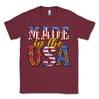 Burgundy made in the usa Classic Tee - texasbilliewilder