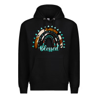 Black blessed rainbow cowhide aztec Premium Hoodie - Jasminsmagicworld
