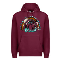 Burgundy blessed rainbow cowhide aztec Premium Hoodie - Jasminsmagicworld