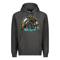 Charcoal Heather blessed rainbow cowhide aztec Premium Hoodie - Jasminsmagicworld