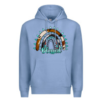 Colony Blue blessed rainbow cowhide aztec Premium Hoodie - Jasminsmagicworld
