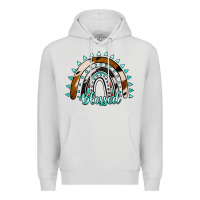 Dove Grey blessed rainbow cowhide aztec Premium Hoodie - Jasminsmagicworld