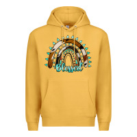 Mustard blessed rainbow cowhide aztec Premium Hoodie - Jasminsmagicworld