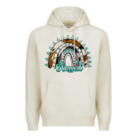Oatmeal Heather blessed rainbow cowhide aztec Premium Hoodie - Jasminsmagicworld