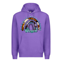 Purple blessed rainbow cowhide aztec Premium Hoodie - Jasminsmagicworld