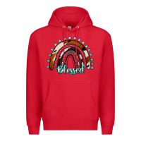 Red blessed rainbow cowhide aztec Premium Hoodie - Jasminsmagicworld