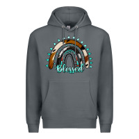 Rock blessed rainbow cowhide aztec Premium Hoodie - Jasminsmagicworld
