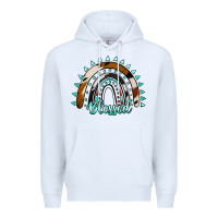 White blessed rainbow cowhide aztec Premium Hoodie - Jasminsmagicworld