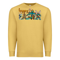 Antique Gold western happy easter Premium Sweatshirt - AdoDesignShop