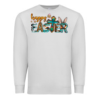 Dove Grey western happy easter Premium Sweatshirt - AdoDesignShop