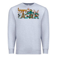 Heather Grey western happy easter Premium Sweatshirt - AdoDesignShop