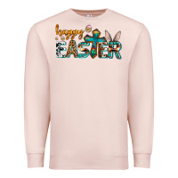 Pale Pink western happy easter Premium Sweatshirt - AdoDesignShop