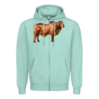 Seafoam brahman bull Zipper Hoodie - RanaPortraitStore
