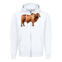 White brahman bull Zipper Hoodie - RanaPortraitStore