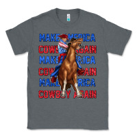 Charcoal Heather make america cowboy again Classic Tee - texasbilliewilder