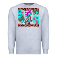 Heather Grey auntie leopard turquoise Premium Sweatshirt - JahusDesignShop